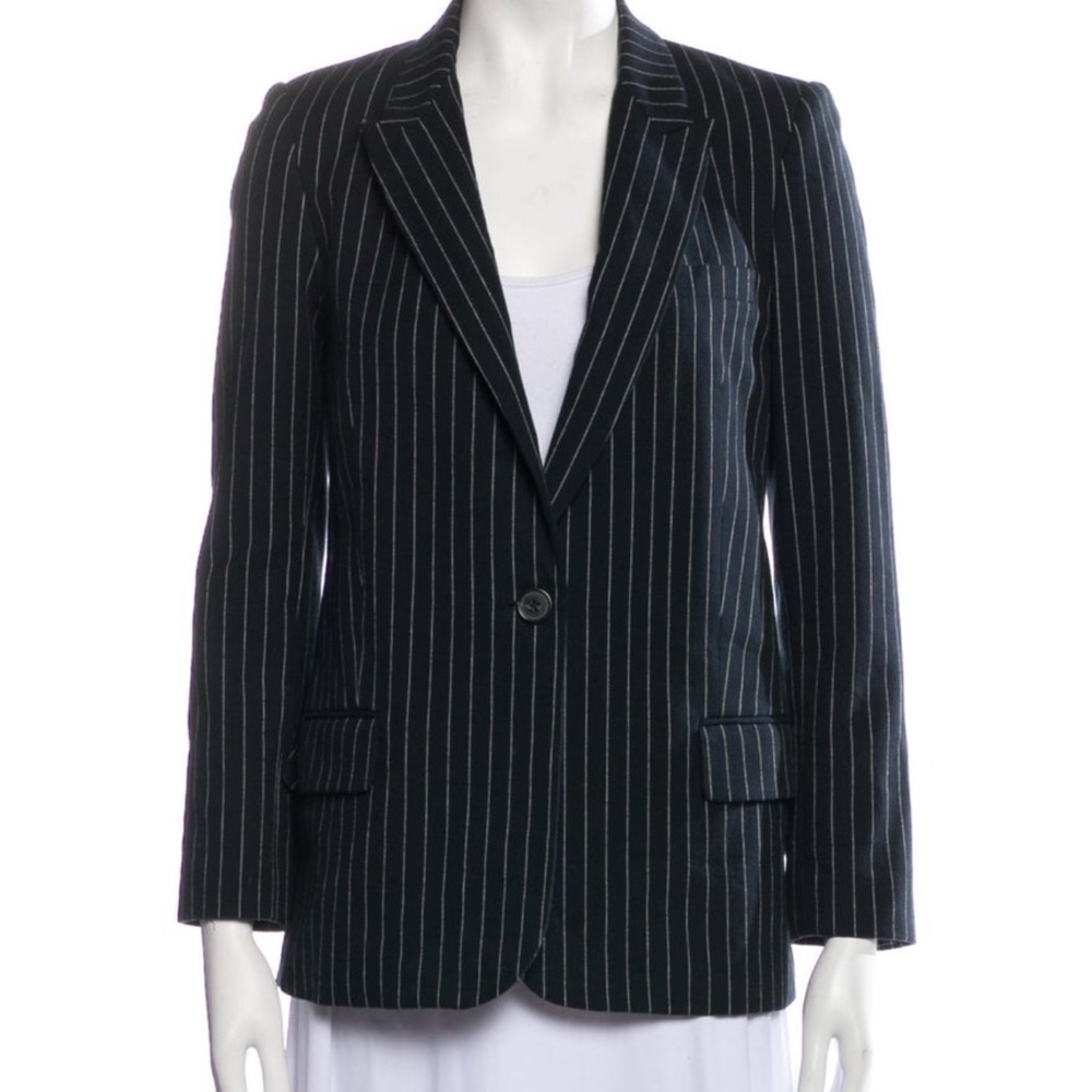 Nili Lotan Black and White Pinstripe Blazer